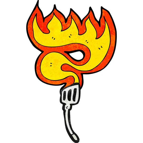 Flammender Grillspachtel — Stockvektor