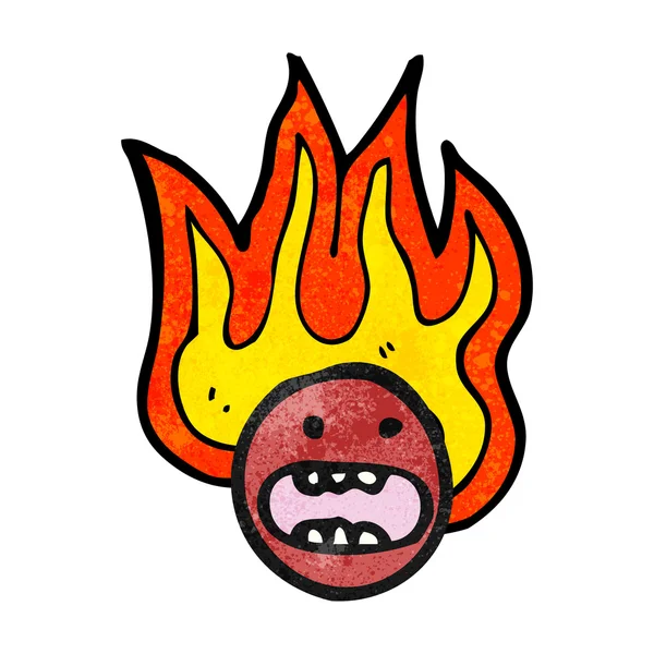 Flaming emoticon face symbol — Stock Vector