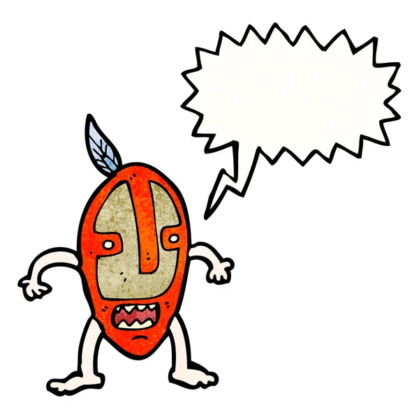 Chaman tribal avec grand masque — Image vectorielle