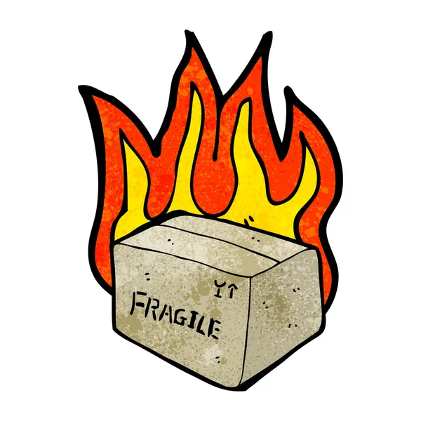 Boîte enflammée — Image vectorielle
