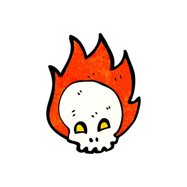 Flaming halloween schedel — Stockvector