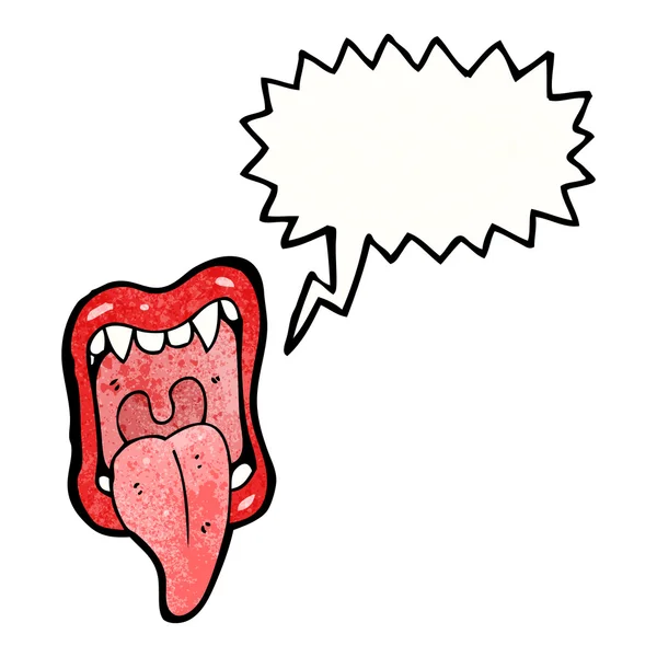 Gritando boca con la lengua que sobresale — Vector de stock