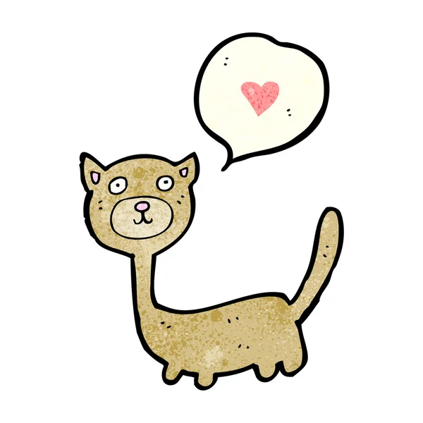 Gato con amor corazón discurso burbuja — Vector de stock