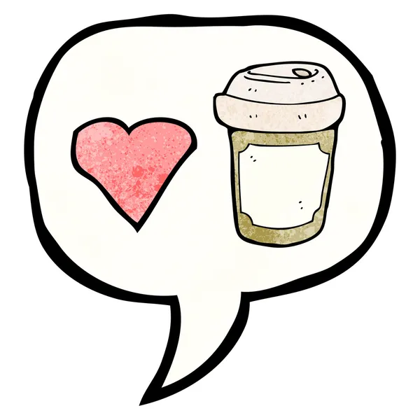 Kahve sembolü aşk — Stok Vektör