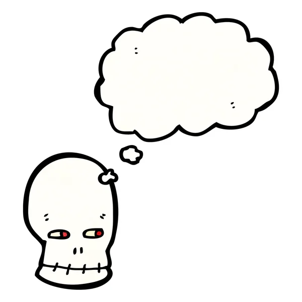 思考バブルの頭蓋骨 — ストックベクタ