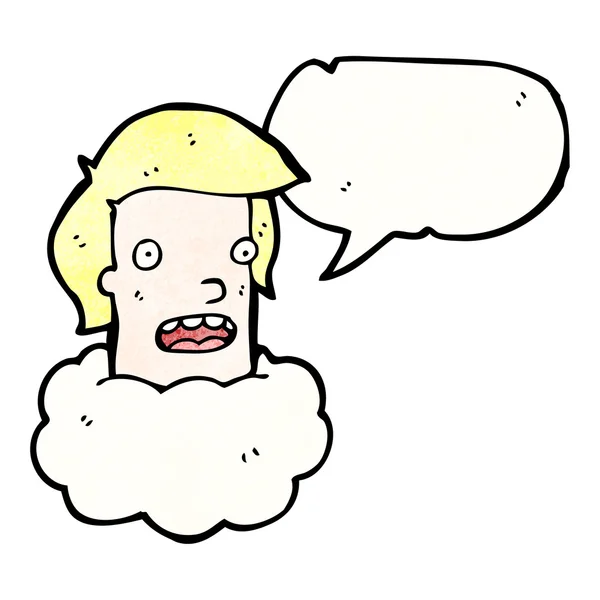 Tête parlante dans les nuages — Image vectorielle