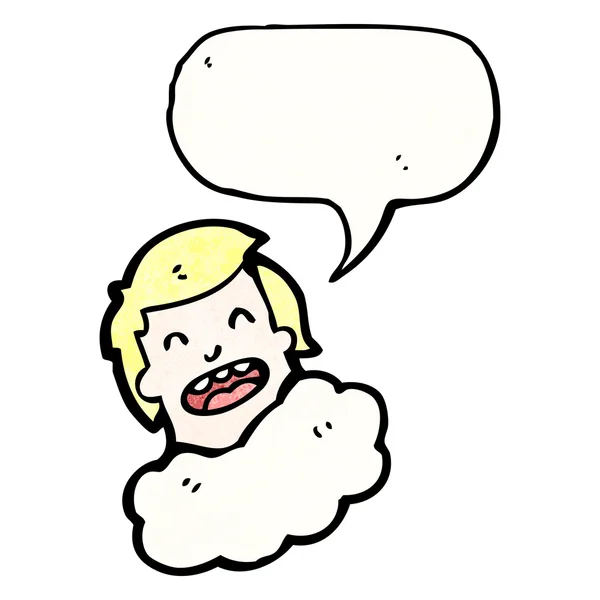 Talking head in cloud — Stock Vector