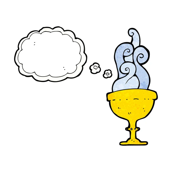 Goblet met gedachte bubble — Stockvector