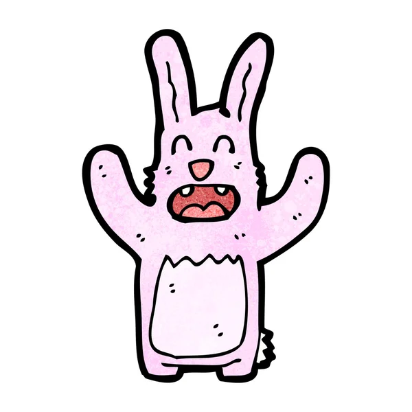 Scared Pink Rabbit — Stock Vector