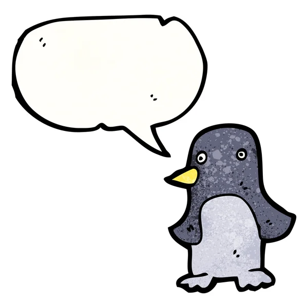 Pinguïn met tekstballon — Stockvector