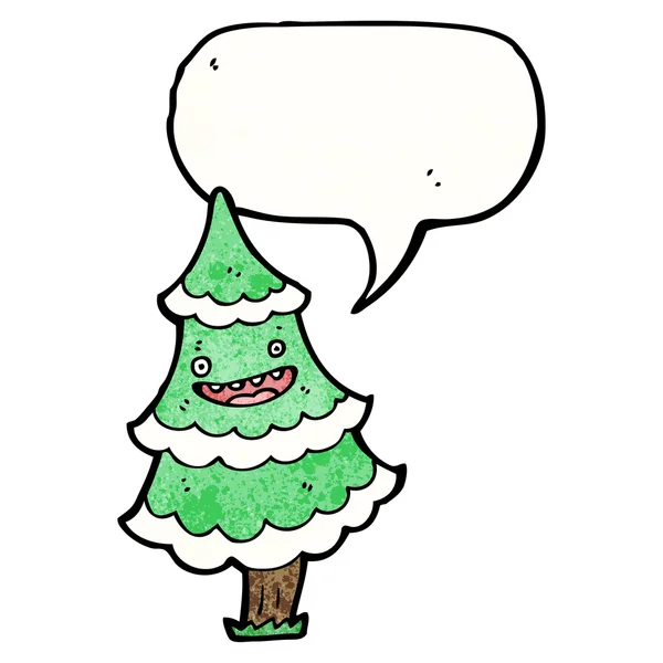 Christmas tree with speech bubble — Stock Vector