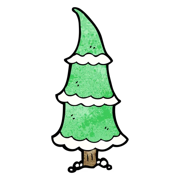 Besneeuwde kerstboom — Stockvector