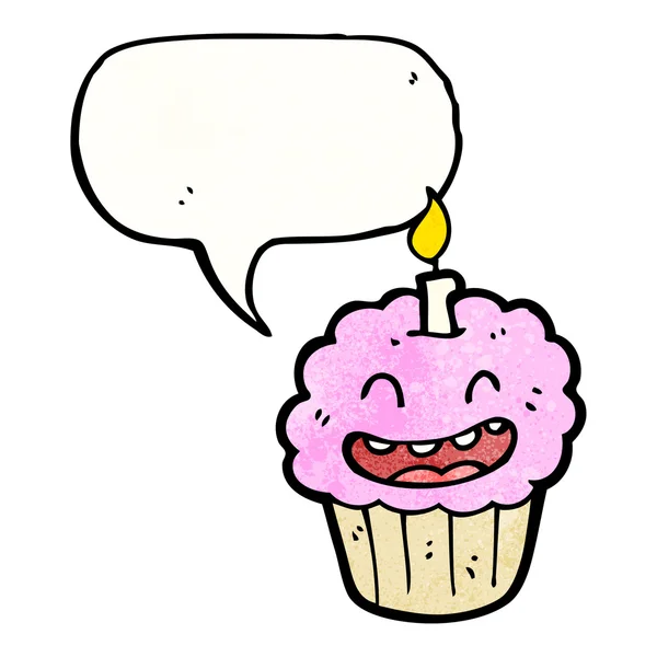Cupcake avec bougie — Image vectorielle