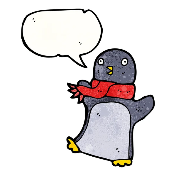 Pinguim usando cachecol —  Vetores de Stock