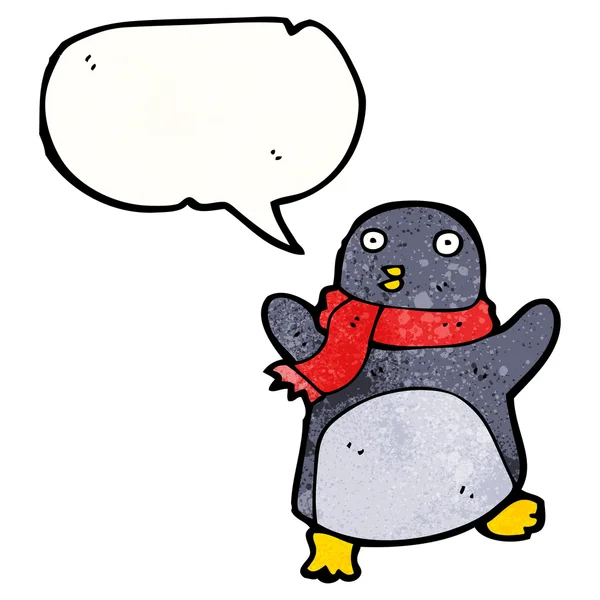 Pingüino con bufanda — Vector de stock