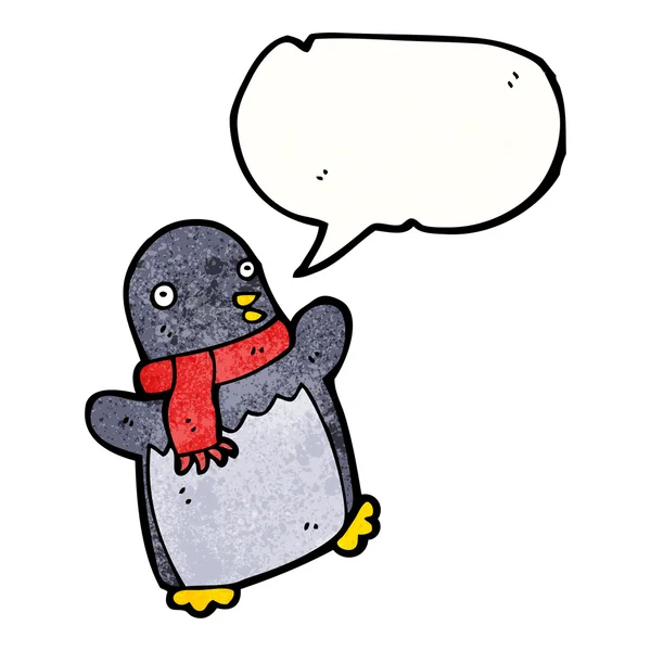 Penguin wearing scarf — Stock Vector