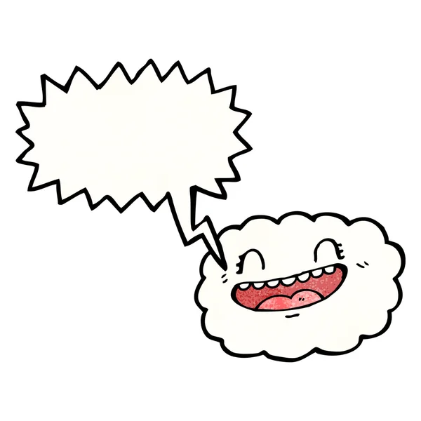 Nube feliz con burbuja de habla — Vector de stock