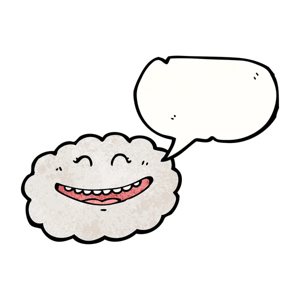 Happy cloud with speech bubble — Stock Vector