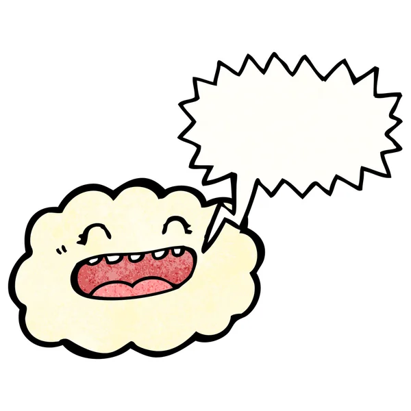 Happy cloud with speech bubble — Stock Vector