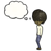 Teen Boy Saying in Speech Bubble - Vector Cartoon 