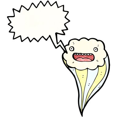 Retro bulut ile konuşma balonu