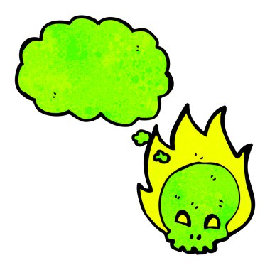 ürkütücü parlak yeşil kafatası