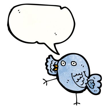 karikatür komik kuş ile konuşma balonu