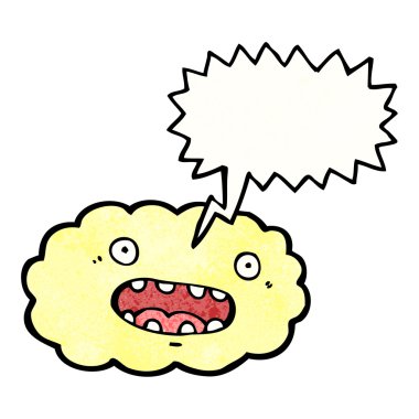 mutlu sarı bulut karikatür