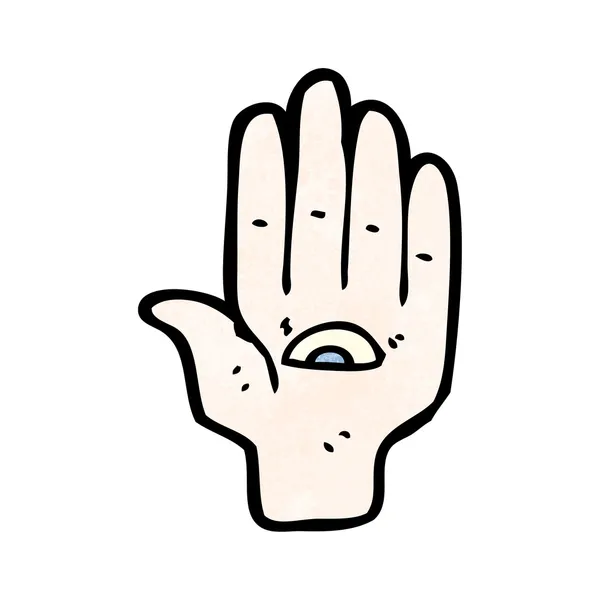 Todo ojo que ve la mano signo — Vector de stock