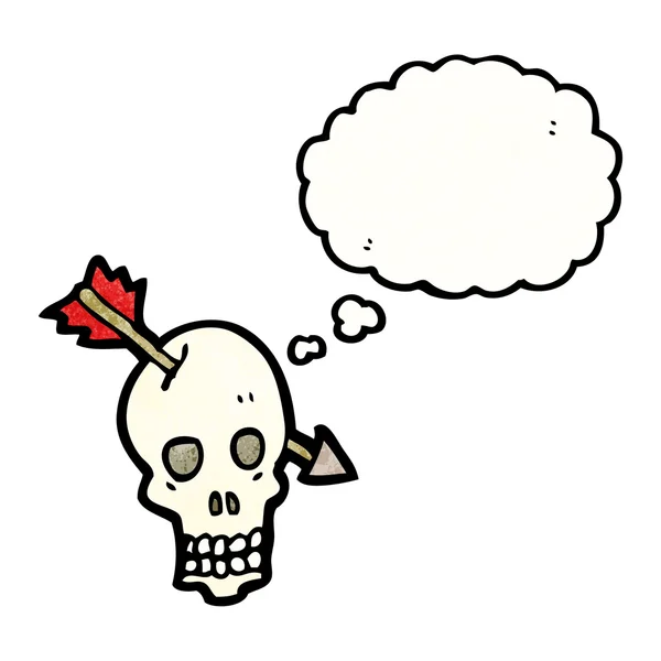 Crâne avec flèche — Image vectorielle