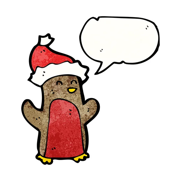 ロビン身に着けているクリスマスの帽子 — ストックベクタ