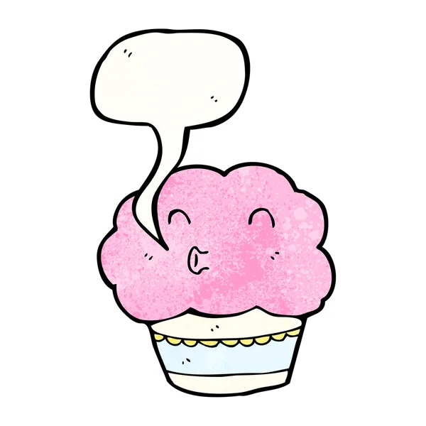 Cupcake with speech bubble — Stock Vector