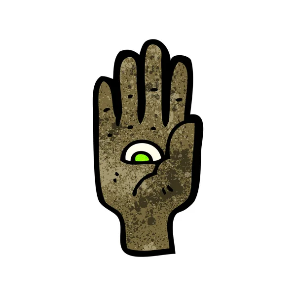 Main avec symbole des yeux — Image vectorielle