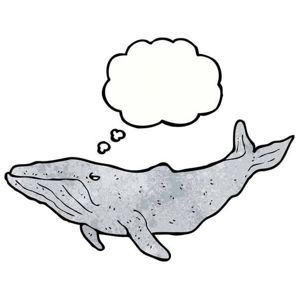 Whale with thought bubble — Stock Vector