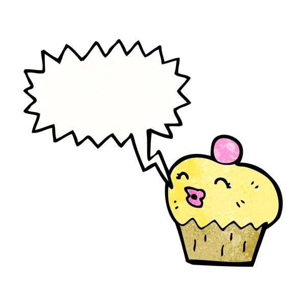 Cupcake mit Sprechblase — Stockvektor