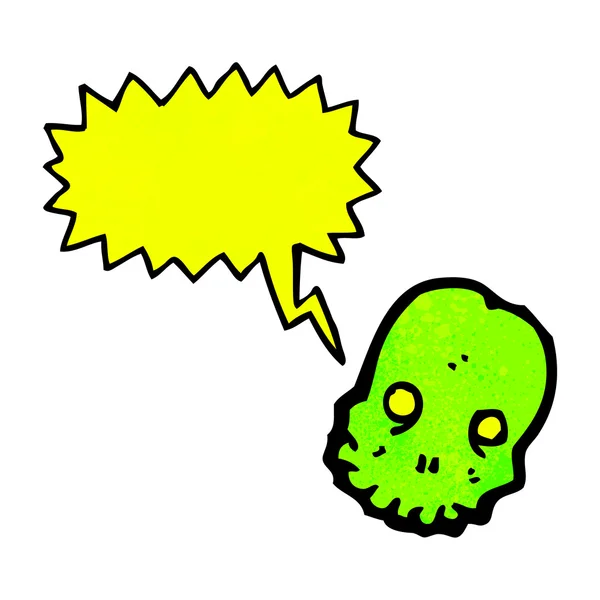 Crâne vert luisant effrayant — Image vectorielle