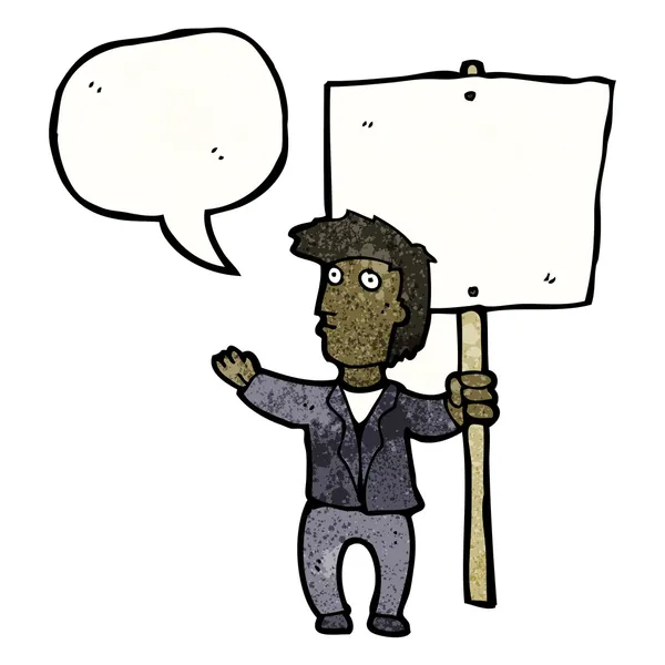 Homme portant un panneau indicateur — Image vectorielle