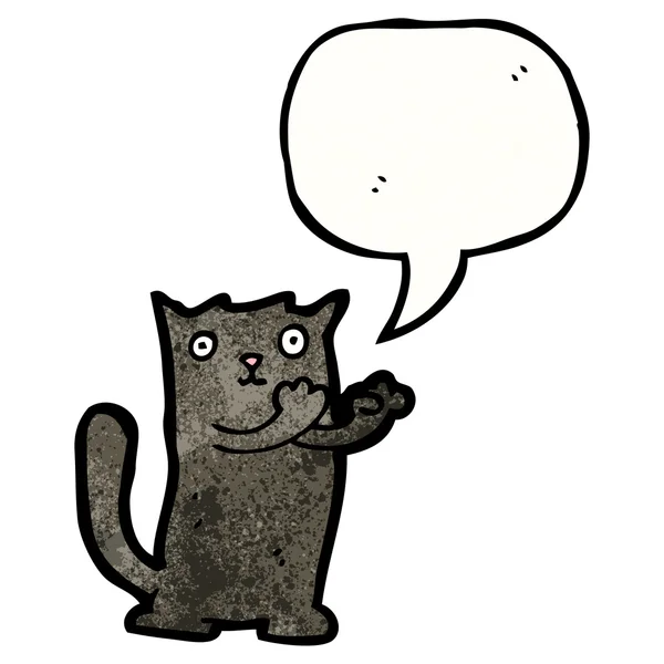 Black cat with speech bubble — Stock Vector
