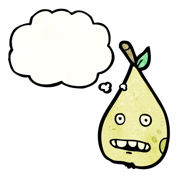 Pear with thought bubble — Stock Vector