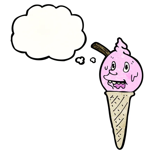 Мультяшний грубий танення морозива персонаж — стоковий вектор