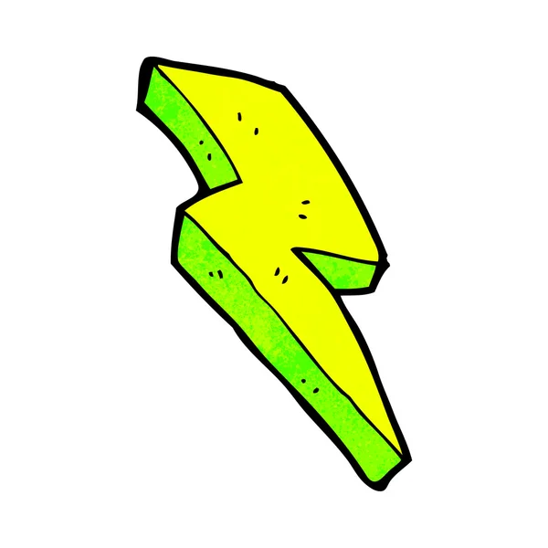 Green lightning bolt cartoon — Stock Vector