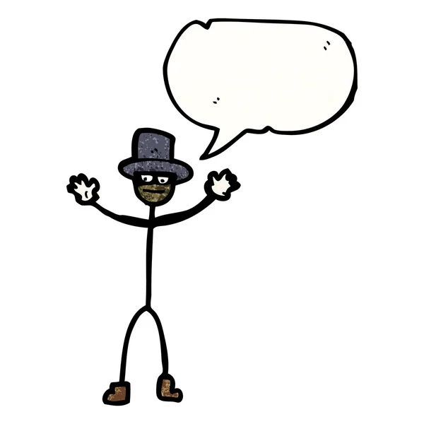Cartoon Stickman Bösewicht mit Sprechblase — Stockvektor