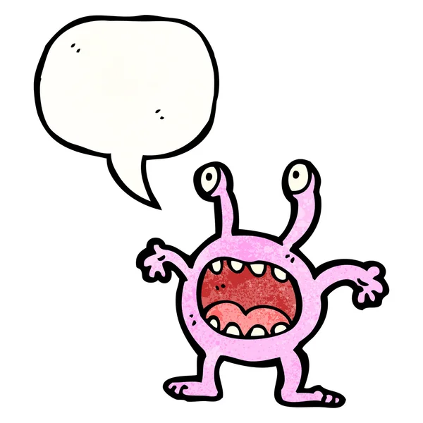 Pinkfarbener Alien-Cartoon — Stockvektor