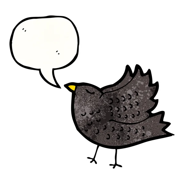 Cartoon zwarte vogel — Stockvector