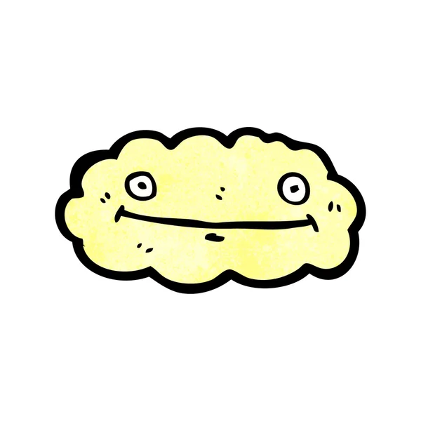 Happy yellow cloud cartoon - Stok Vektor