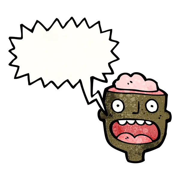 Cartoon man with exposed brain — Stockvector