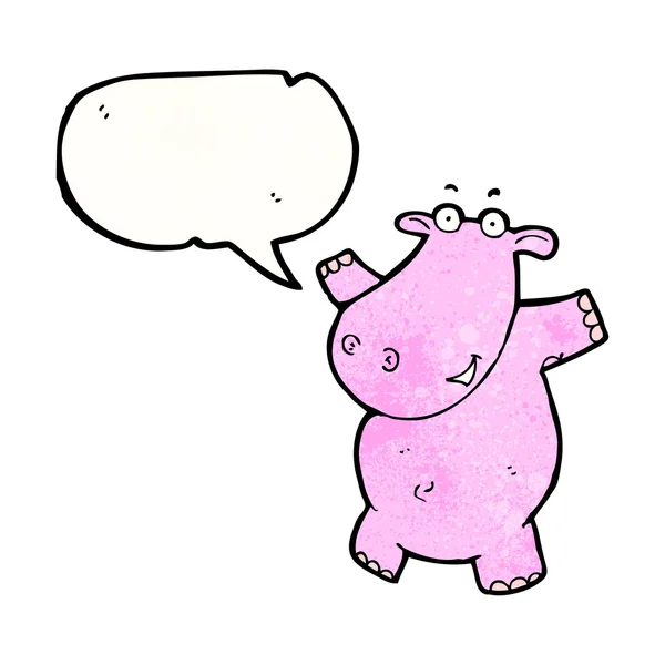 Hippopotame avec bulle vocale — Image vectorielle