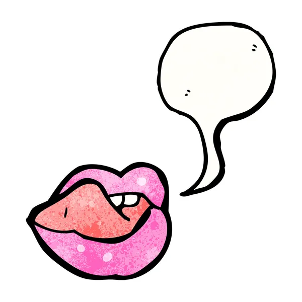 Sexy lips with speech bubble — Stock Vector