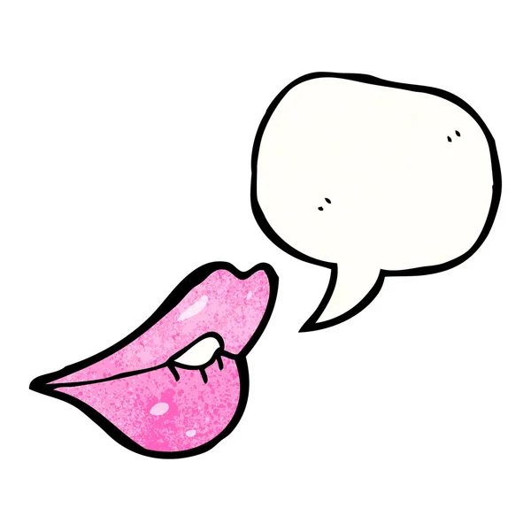 Lèvres sexy avec bulle vocale — Image vectorielle