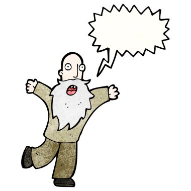 sakallı bir adam ile konuşma balonu